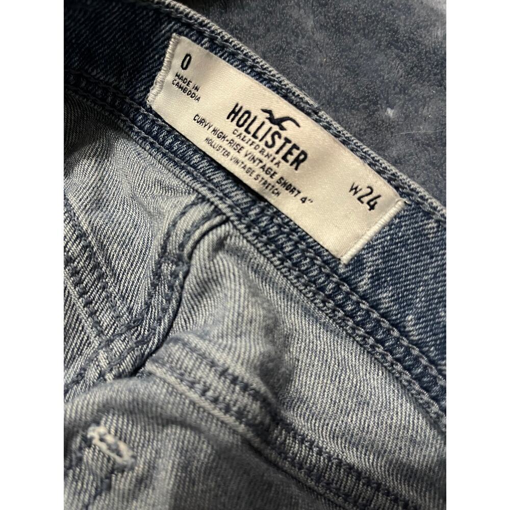 Hollister Curvy High Rise Crossover Denim Shorts Size 24/0 - Picture 5 of 5